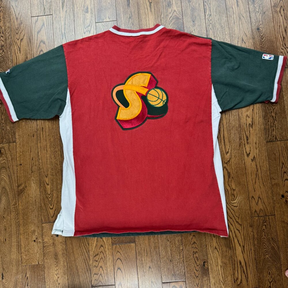 Vintage 90s Seattle Super Sonics Champion Warm Up Shooting Shirt Mens Size XL
